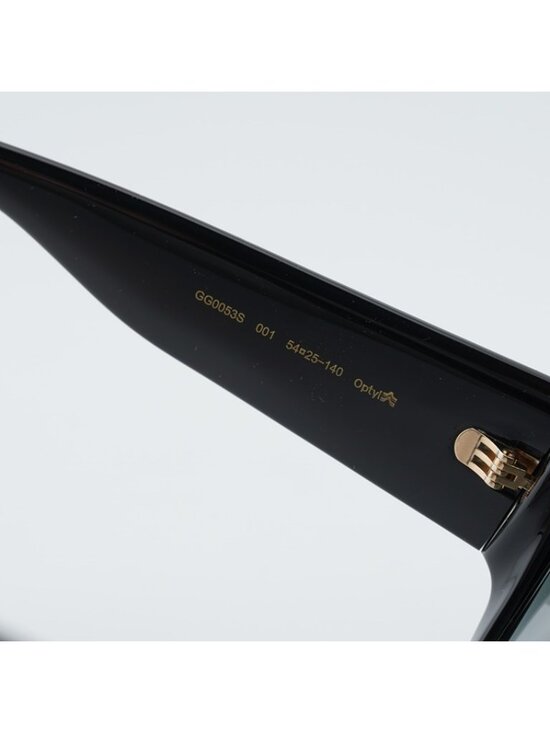 Gucci GG0053S 001 Sunglasses Black Square Frame, Grey Gradient Lenses main image 11